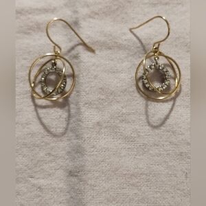 Playful Vintage JCM 14k & 925 Silver Dangle Hoop Earrings